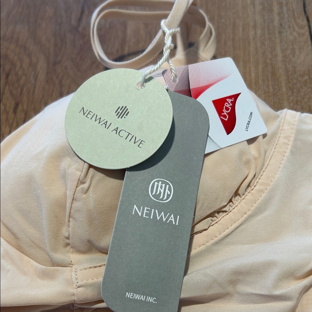 NWT Neiwai Ballet Ruched Bra Top Sweet Apricot Size Small 34A/34AA Reg. $98 - Picture 8 of 11